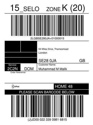 Shipping label cropped to 4x6